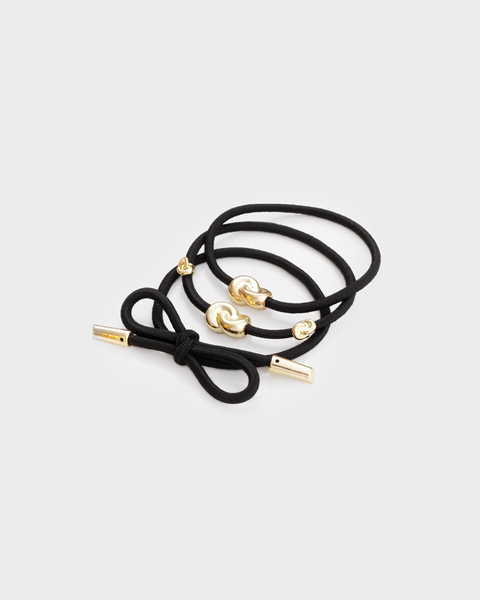 Hårband Hair Tie Metal Detail 3-pack Svart ONESIZE 1