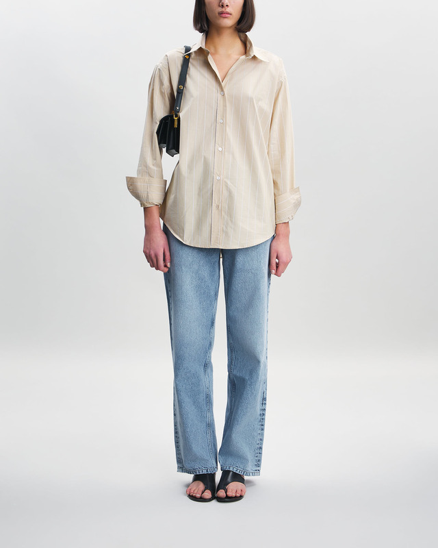 Filippa K Skjorta Stripe Poplin Gul 38