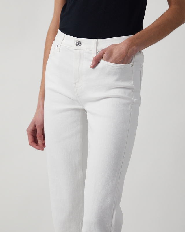 7 For All Mankind Jeans Cropped Dojo Soleil Raw Cut White 24