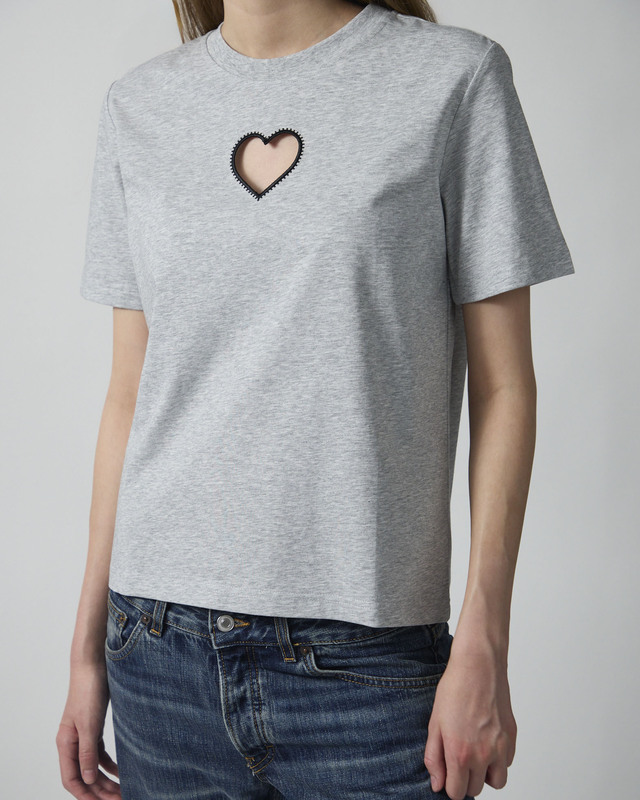 CLOEYS T-shirt heart grey Ljusgrå XS