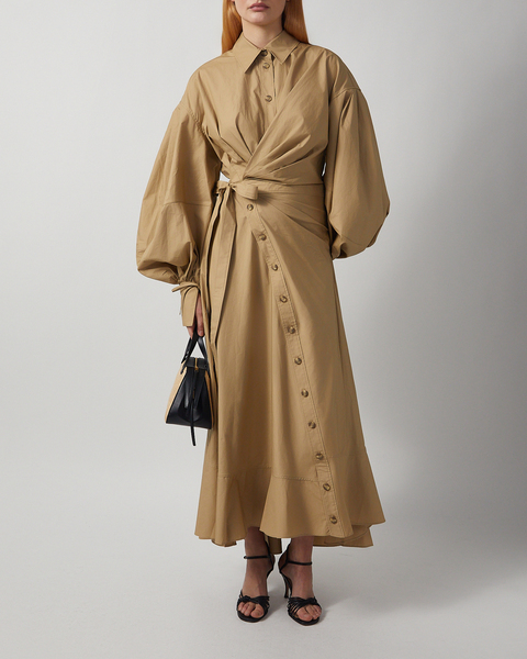 Klänning Rebellion Poplin Midi  Oliv 2