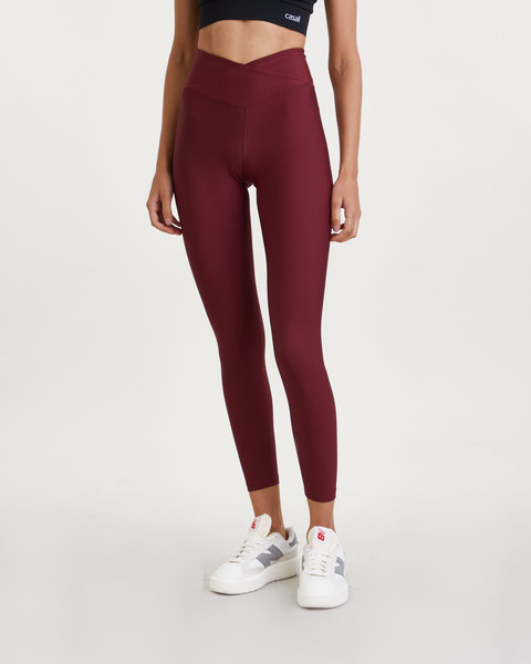 Tights Overlap High Waist Röd 1