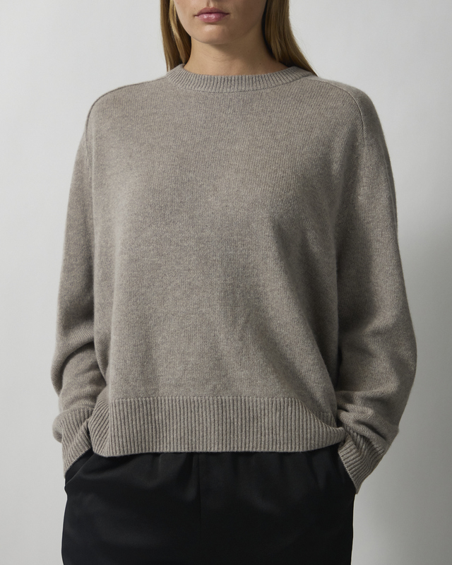 Soft Goat Sweater Boyfriend Crewneck Greige S