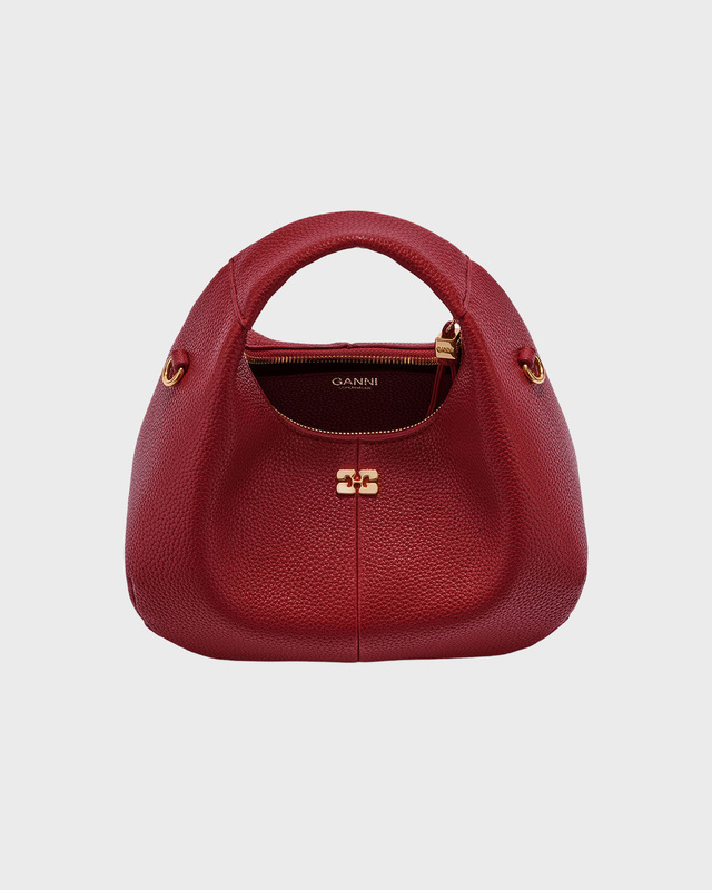 Ganni Bag Hobo Mini Grained Brown ONESIZE