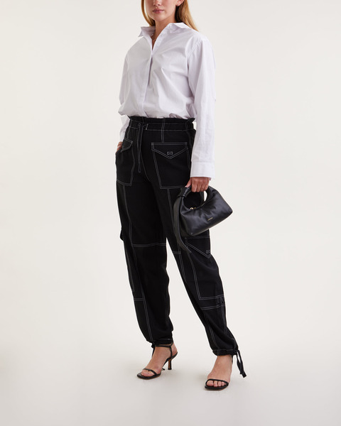 Byxor Light Slub High Waist Pocket  Svart 1