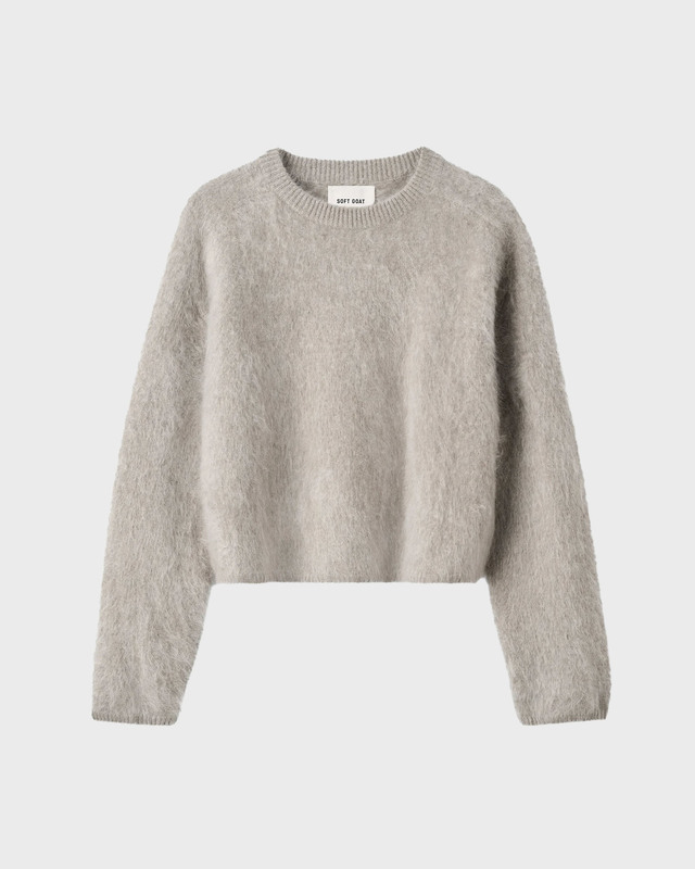 Soft Goat Genser Brushed Crewneck Greige M