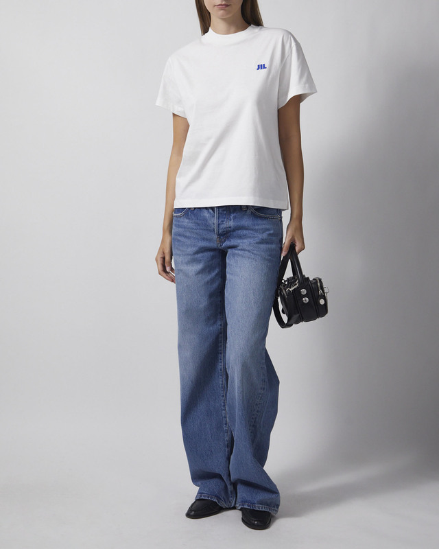 Jil Sander T-skjorte Cotton Crew-Neck Emblem White M
