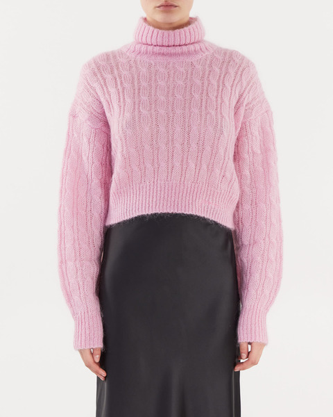 Highneck cropped Pullover Lila 1