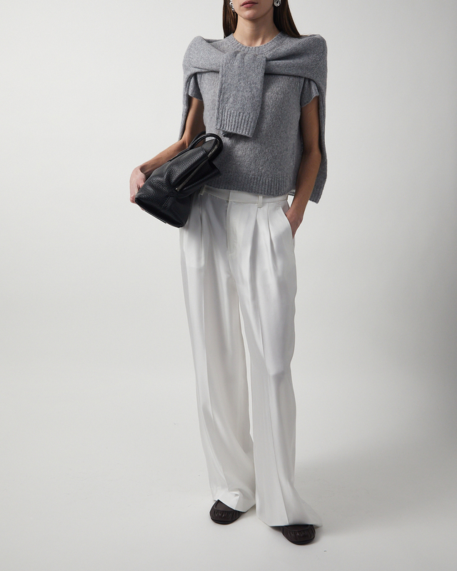 LISA YANG Trousers Wide Leg Tailored Silk Creme 2 (M-L)