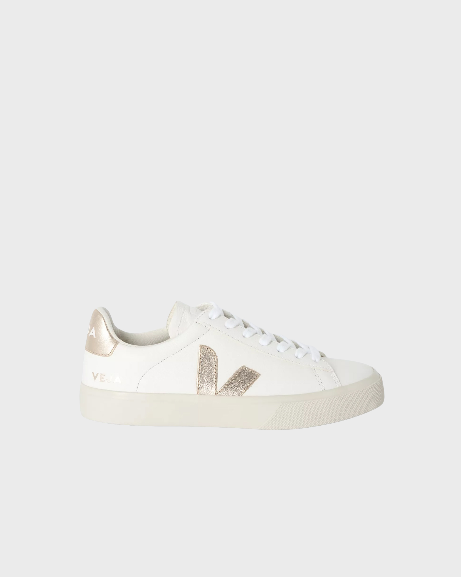 Veja Kvinno Vit Sneakers Campo Leather White Platine Eur 38