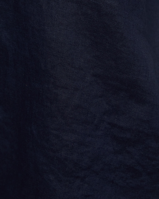 Vince Blouse Linen Cap-Sleeve Button-Front Blue XS