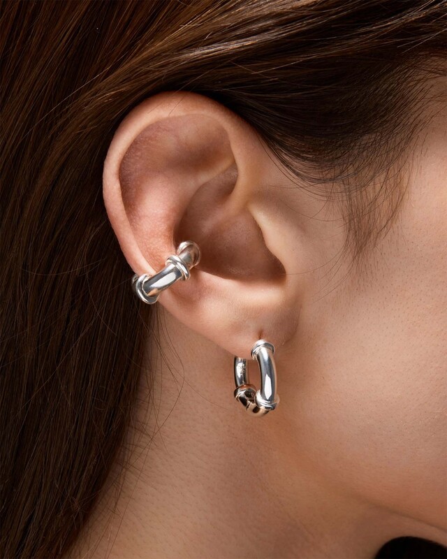 Maria Nilsdotter Earring Bolted Hoop Silver ONESIZE