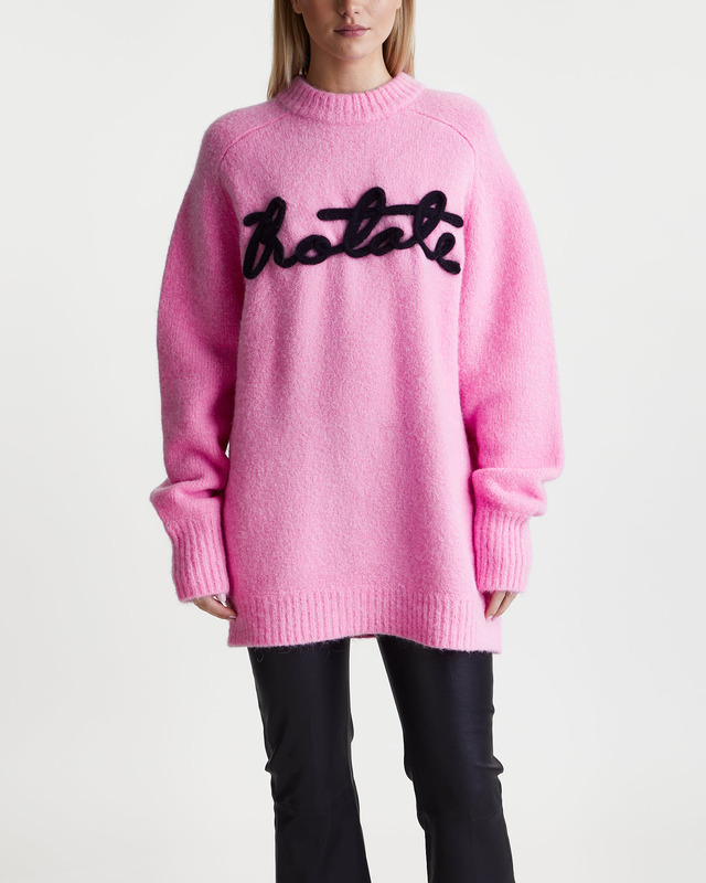 ROTATE Birger Christensen Sweater Oversize Logo Jumper Rosa 40