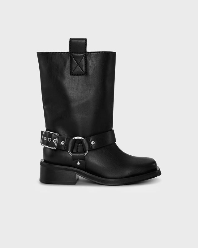 Ganni Boots Biker Tubular Mid Shaft Black EUR 36