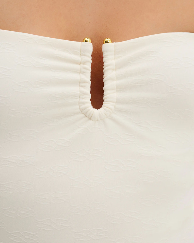 Malina Badedrakt Gold Embellished Bandeau Vanilla M