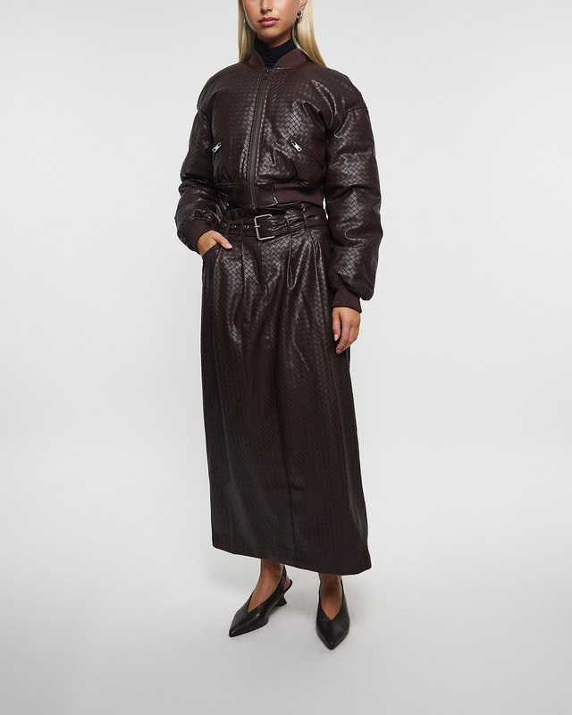 ROTATE Birger Christensen Jacket Cropped Puffer Brun 38