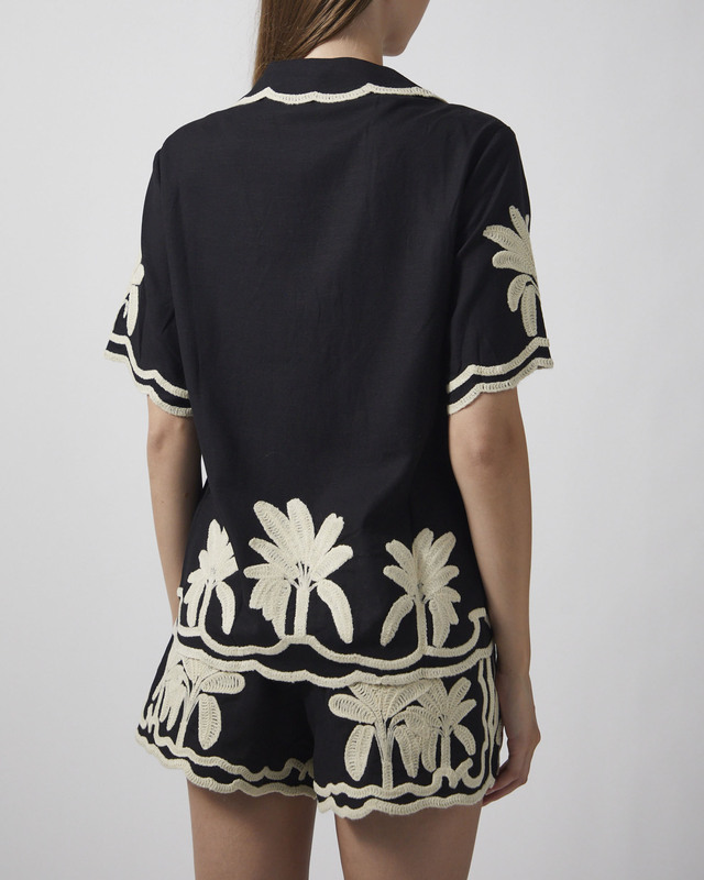 Malina Skjorte Armida Embroidered Black 34