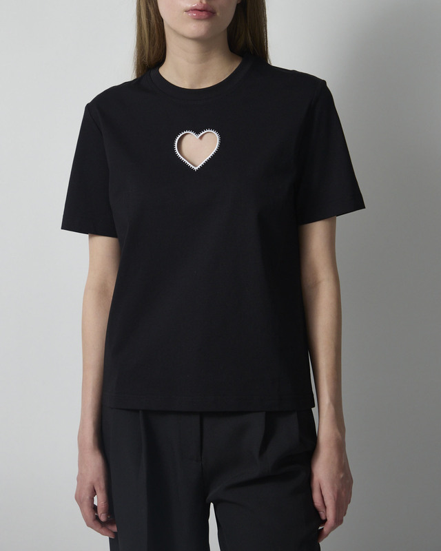 CLOEYS T-shirt heart white Black S