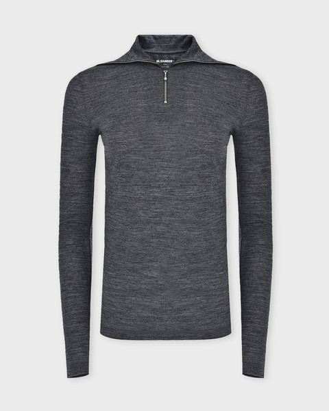 Sweater High Neck Zip  Mörkgrå 1