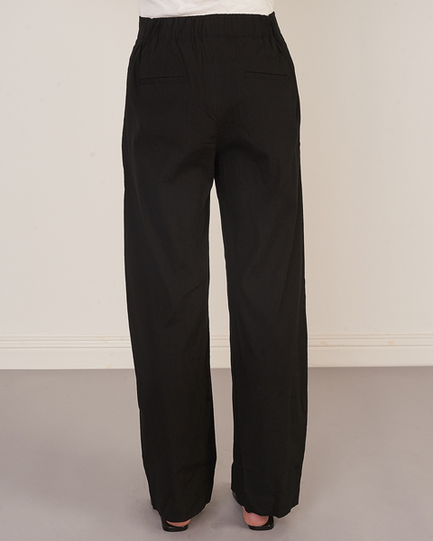 Byxa Pleat Front Pull On Svart 2