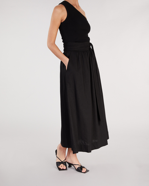Skirt Linen Wrap Black 1
