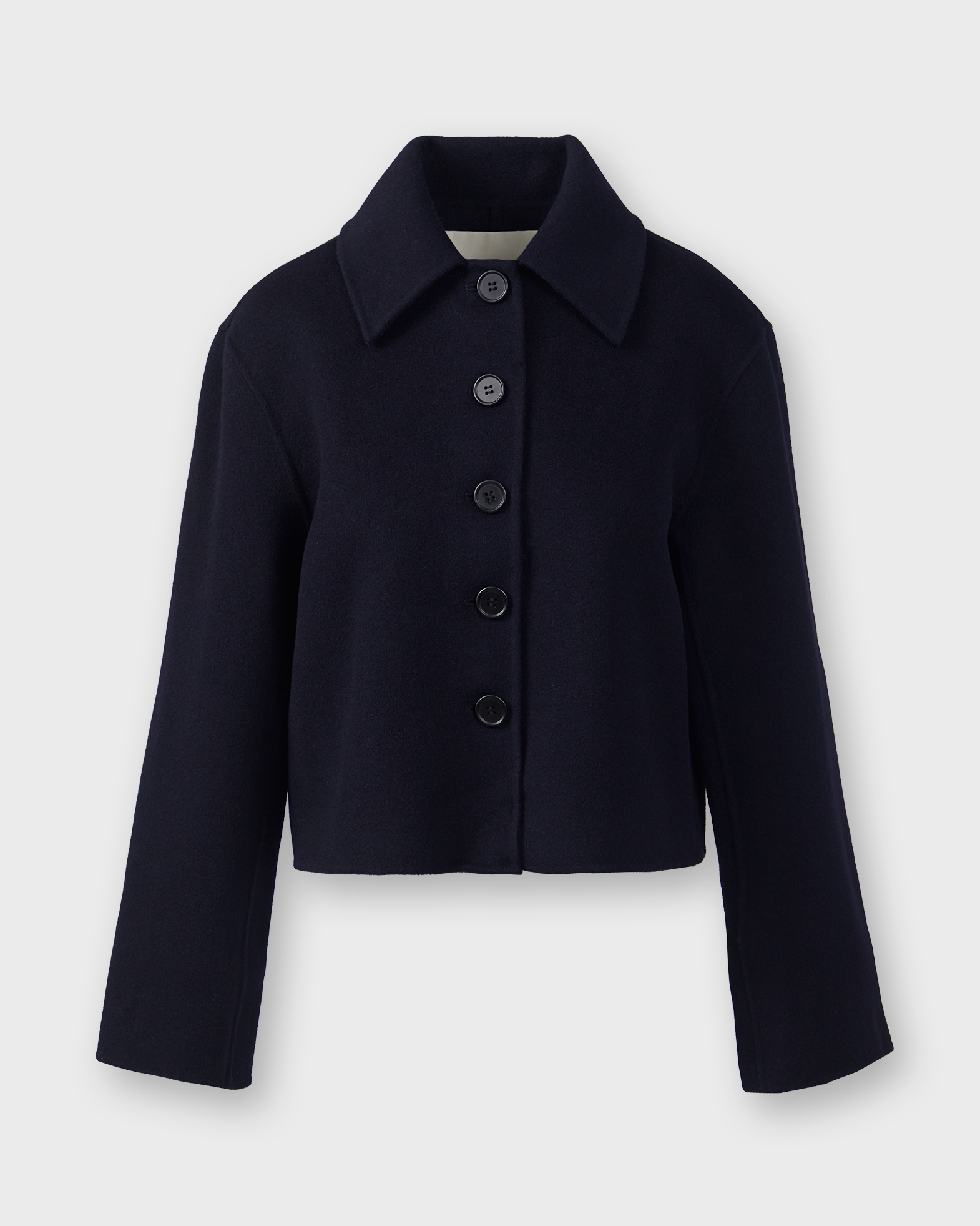 Wakakuu Icons Women's Navy Crop Wool Coat S