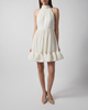 Malina Dress Fern Halterneck Ruffled Mini White XS