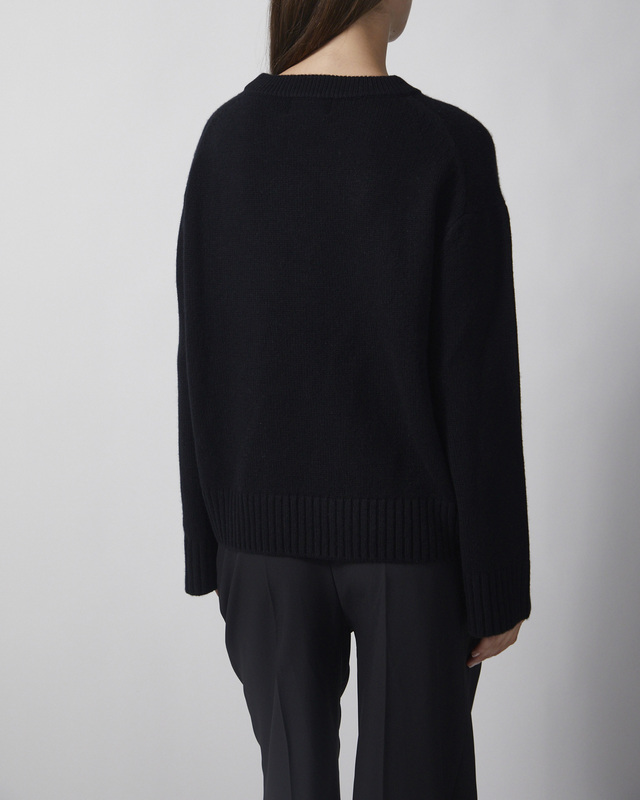 Wakakuu Icons Striktrøje Cashmere Wool R-neck Black S