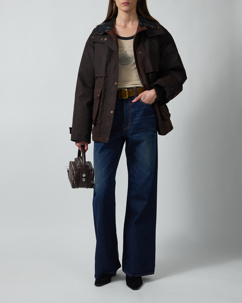 Jacket Waxed Canvas Blouson Dark Brown 2