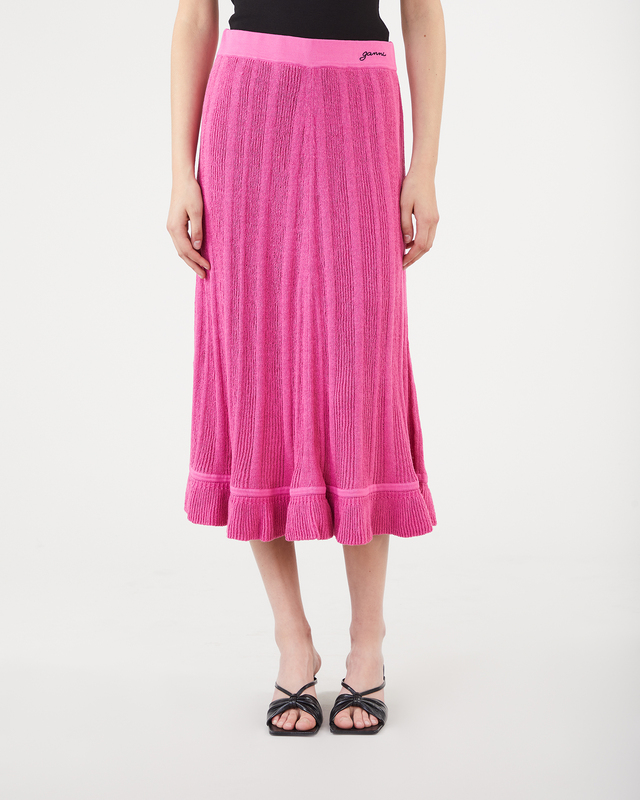 Ganni Midi Skirt Pink XL
