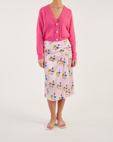 Silk Midi Wrap Skirt Light purple 2