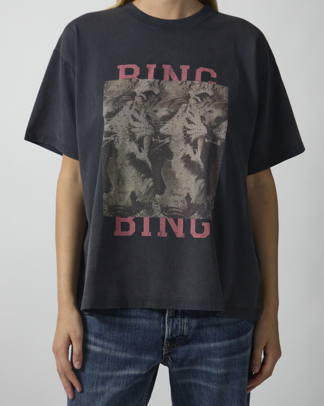 Anine Bing T-Shirt Cade Tee Tiger Bing Washed Black S