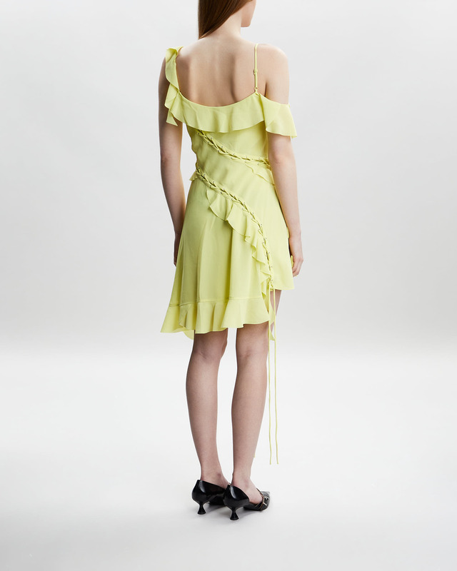 Acne Studios Dress Ruffle Mini Gul 34