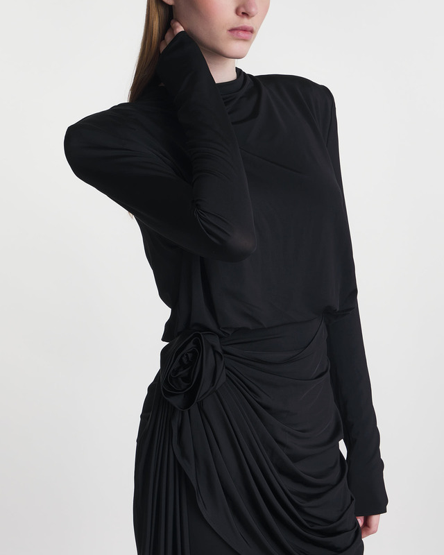 Magda Butrym Dress Long Sleeve Mini  Black FR 38 (EUR 36)