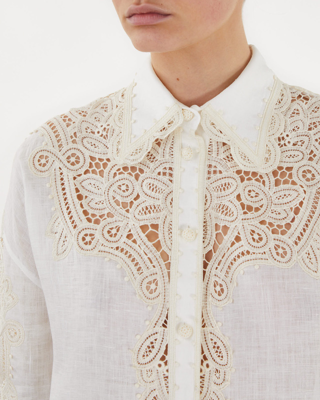 Zimmermann Shirt Laurel Embroidered Ivory cream 2 (M-L)