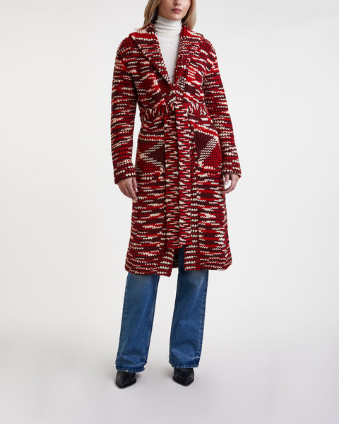 Cardigan Long  Svart/röd 1