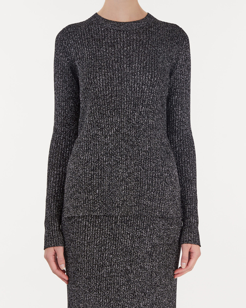Sweater Lurex Crewneck Sweater Silver/svart 1