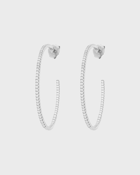 Hoops with Stones Silver ONESIZE 1