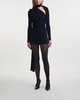 Magda Butrym Dress Long Sleeve Wrap Neck Mini Navy FR 40 (EUR 38)