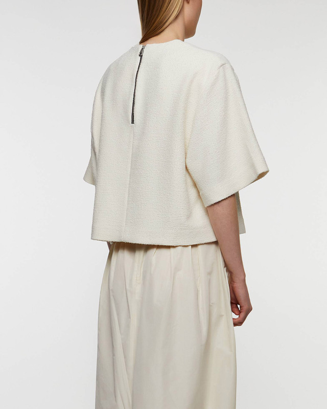 Dagmar T-shirt Woven Bouclé White 40