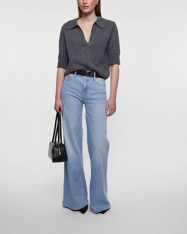 Mother Denim Jeans The Roller Sneak Ljusblå 26