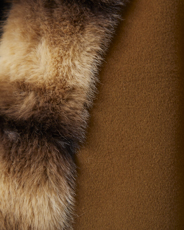 Malina Kappa Anouk Yve Faux Fur Wool Camel 36