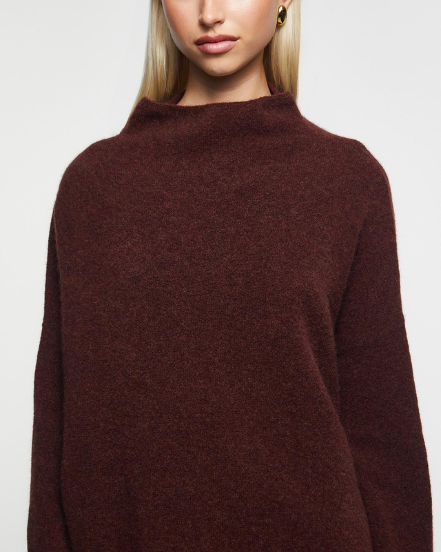 Filippa K Sweater Mika Yak Funnelneck Burgundy  M