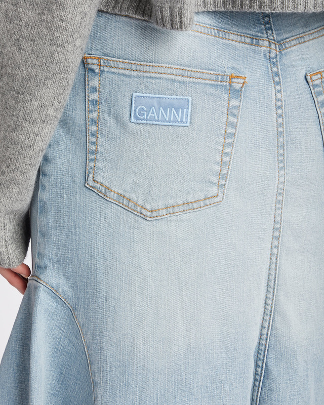 Ganni Skirt Tint Denim Midi Mid blue  42