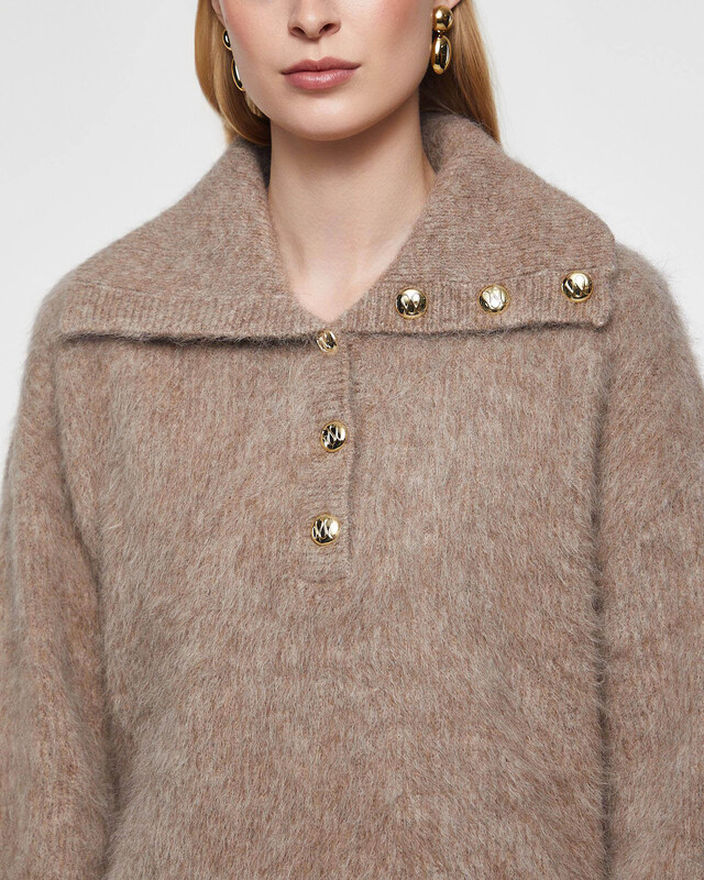 Malina Sweater Yselle Alpaca Blend Taupe L