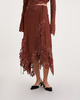 Acne Studios Skirt Crepe Midi Lace Brown 34