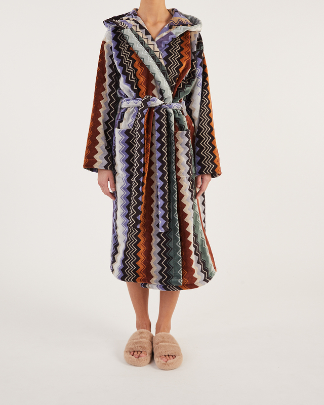 Missoni Home Adam Hooded Bathrobe 160  Brun/blå/grå 3 S