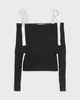 ROTATE Birger Christensen Topp Off Shoulder Strap Knit Svart 40