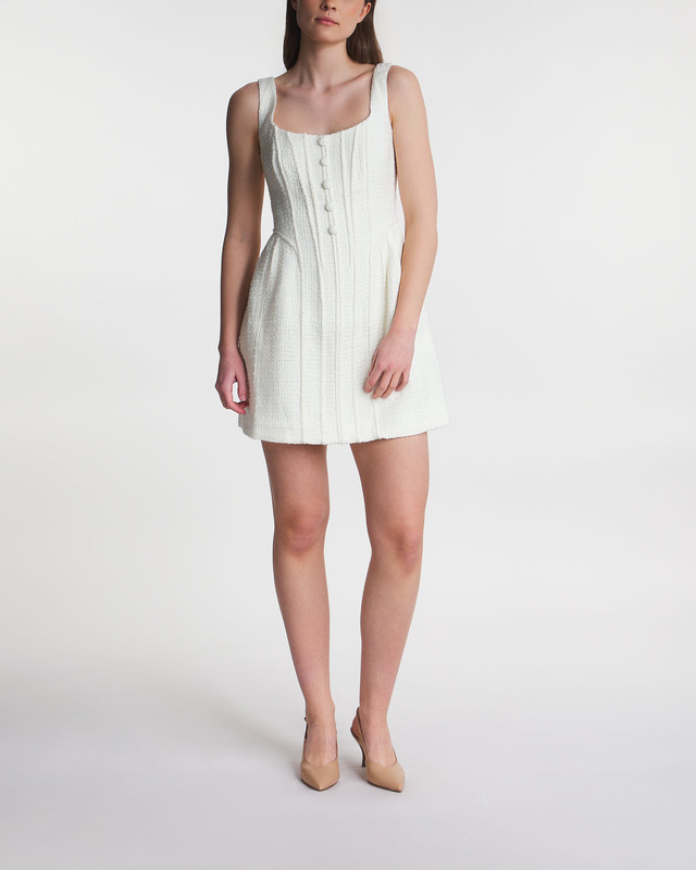 Self-Portrait Dress Cream Boucle Mini | WAKAKUU
