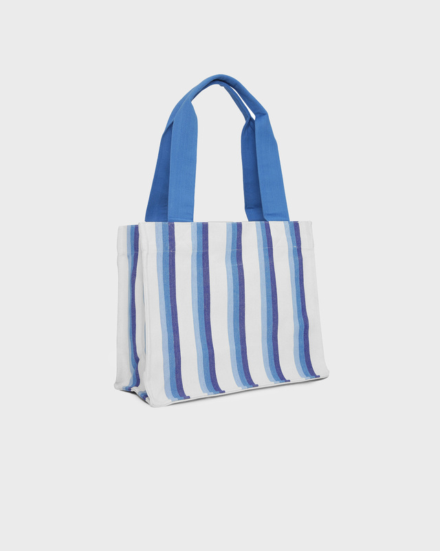 Ganni Bag Large Easy Shopper Stripes Mörkblå ONESIZE